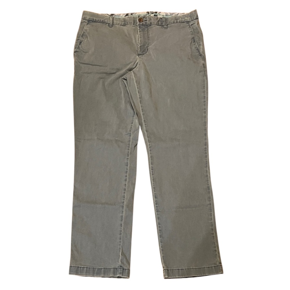 Tommy Bahama Barclay Flat-Front Chino Pants Fog Grey 36 X 32 EUC Business Casual